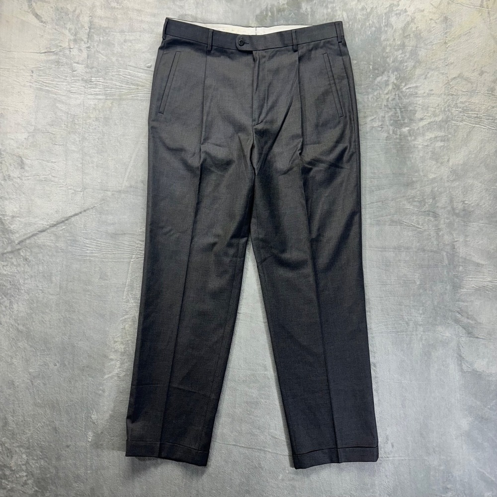 Zanella Flat Front Dress Pants Men's 36 Gray